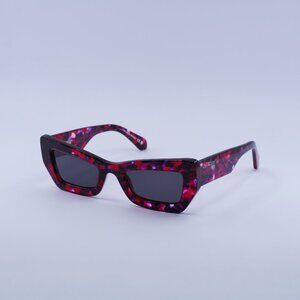 Off-White OERI137 AURORA 2907 Sunglasses Purple and Red Havana Cat Eye Frame